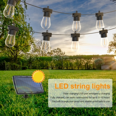 LED户外灯 - HCP095  S14太阳能暖白灯串